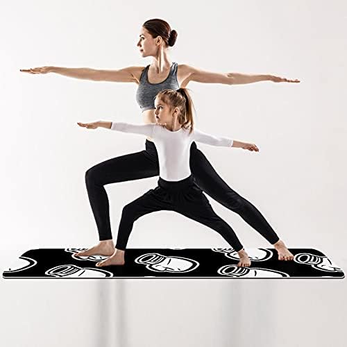 Debela neklizajuća Vježba & amp; fitnes 1/4 prostirka za jogu sa crno bijelim bokserskim rukavicama Punching Print za Yoga Pilates & Vježba fitnesa na podu