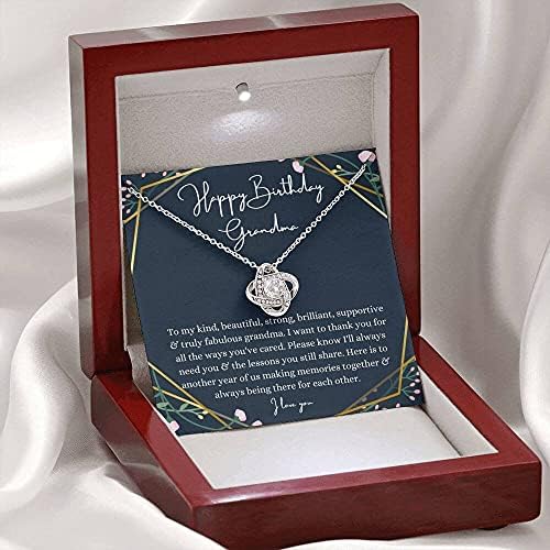 Nakit za poruke, ručno rađena ogrlica - personalizirani poklon love čvor, baki rođendanski poklon od unuka / unuka, sentimentalni pokloni za baku rođendan, grandmični poklon za rođendan