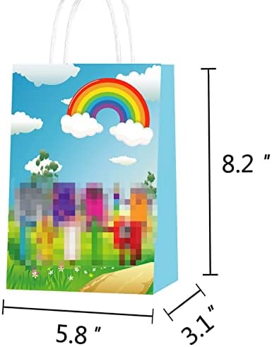 QICI 16 paket torba za zabavu sa ručkama, Kraft papirna torba koja se može reciklirati Goodies Candy poklon torbe za djecu tematske