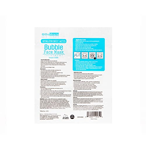 Biomiracle hijaluronska kiselina Bubble maska za lice sa vitaminima C i E i Yuzu limunom, infuzirana glikolnom kiselinom i zemljanom