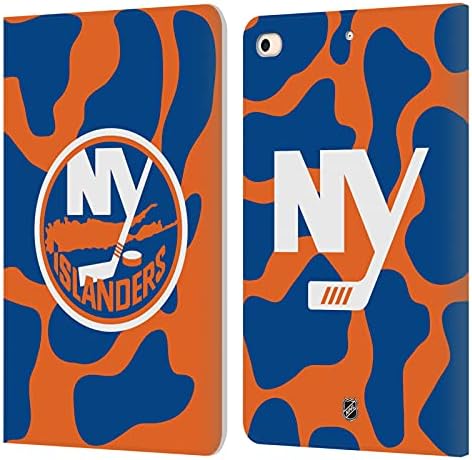 Dizajni za glavu Službeno licencirani NHL Puck Texteure New York Islanders Kožne knjige Novčanik Cought Court Construible sa Apple iPad Mini