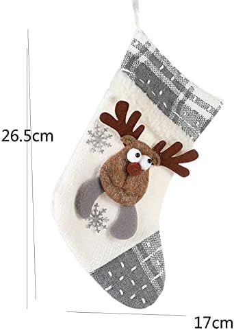 Božićne čarape Santa Snowman Xmas karakter 3D plišana posteljina Viseća oznaka pletene granične lustere kristale suze