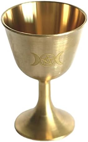 Besokuse Mesingani pehar pehar, oltar Kup bakar Pentagram Moon Worship Cup Shot Glass Holy Cup za budističku meditaciju Srednjovjekovni
