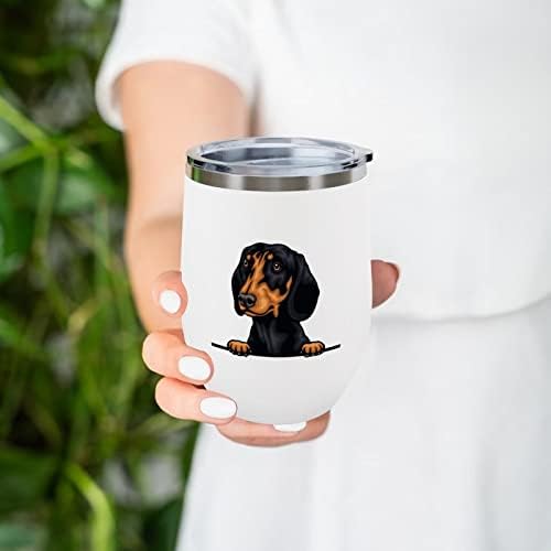Funlucy Dog PET Portret Vakuum izolirani putovanja tumbler jazavčar 12oz nehrđajući čelik sa push umetkom vodene boce za vodu za vruću čaj hladnu ledenu kafu