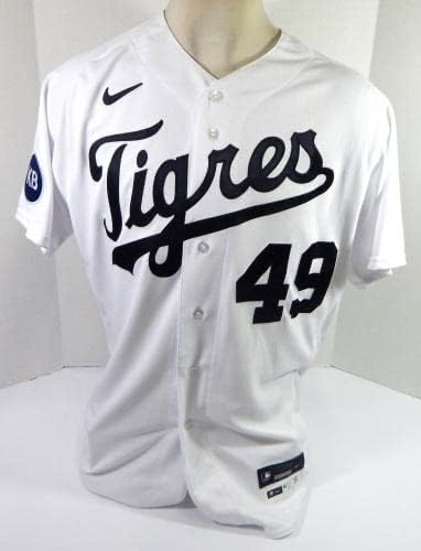 2022 Detroit Tigers Alex Faedo # 49 Igra izdana bijeli dres El Tigres KB P 46 5 - Igra Polovni MLB dresovi