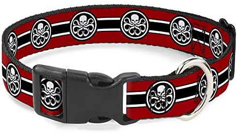 Cat Collar Breakaway Hydra Logo Stripe crvena crna bijela 6 do 9 inča širine 0,5 inča
