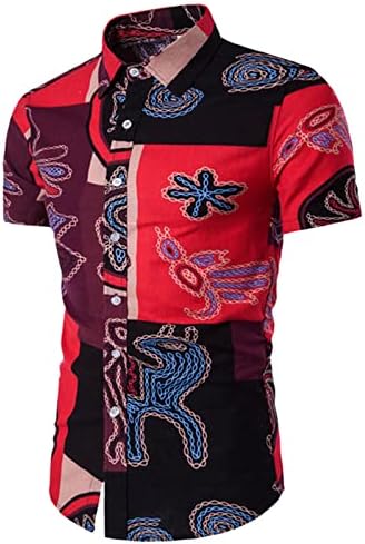 XXBR ljetne pamučne majice za muškarce, povremeni patchwork retro kratkih rukava labava majica Havajska plaža