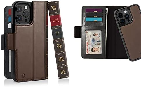 Dvanaest South BookBook za iPhone 14 Pro Max / MagSafe kompatibilna kožna torbica od punog zrna sa postoljem za prikaz + uklonjiva samostalna kožna torbica s naglaskom, smeđa