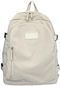 KEYEMP mali ruksak za žene, slatka Školska torba za tinejdžerke koledž srednjoškolke srednjoškolke estetski ležerni ruksak jednostavne osnove 14-inčni Bookbag Laptop, bijeli