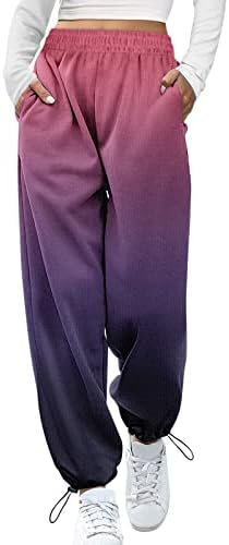 Duowi Womens Plus Veličina casual pantalone Postavljene hlače za žene Ležerne gradijentni print Dno Duksev Ležeran S