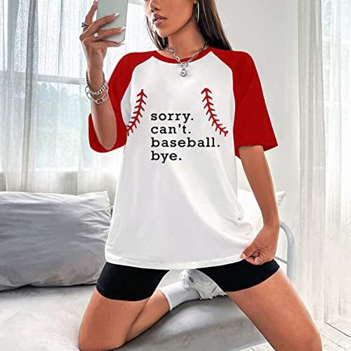 Žao mi je ne može bajbol zbogom vrhovi ženske zabavne bajbol grafičke majice Ljetne casual kratkih rukava Tee Tunike Sportske majice
