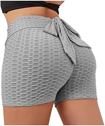 Kratke kratke kratke hlače za ženske teksturirane guzice za podizanje plijena za plijen visoki struk protiv celulitne scronke joge