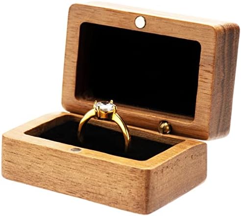 Kosiso jedno pravokutnik drveni poklon kutija za poklon za prijedlog-prenosni mali angažovački držač nakita
