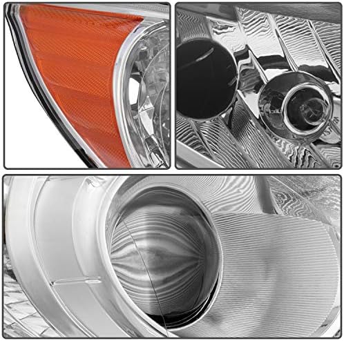 Scitoo sklop farova odgovara za Hyundai Sonata 2011-2014 prednja lampa u hromiranom kućištu Amber Reflector Clear Lens