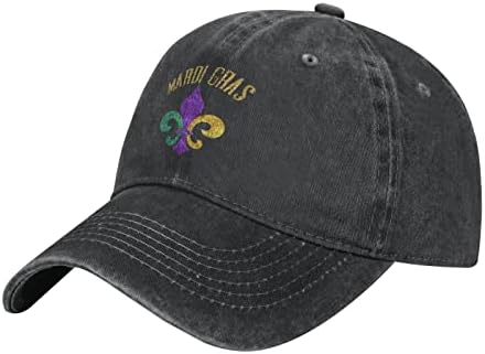Pamučna bejzbol kapa Mardi-Gras-Fleur-de-Lis-Glitter tata Hat podesiv polo kamion za glavu u unisex stilu