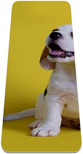 Siebzeh divno štene u žutoj pozadini Premium debela prostirka za jogu Eco Friendly Rubber Health & amp; fitnes neklizajuća prostirka