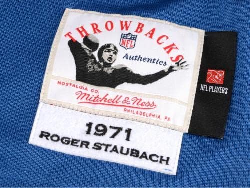 Roger Staubach Dallas Cowboys Autographing Blue Authentic Mitchell & Ness Jersey sa Hof 85 natpisom - autogramirani NFL dresovi