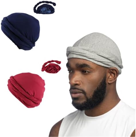2 komada rastezljivi dvoslojni satenski obloženi Turban šešir za muškarce žene Twist head Wraps pokrivala za glavu  Durags