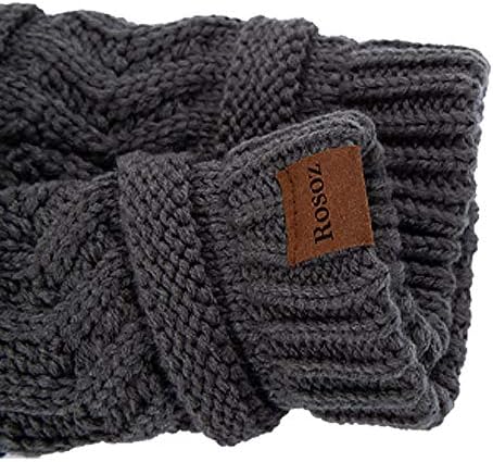 Rosoz 2 paketa rep kapica za žene, zimska topla kapa rep meka rastezljiva kabel pletena neuredna visoka punđa šešir