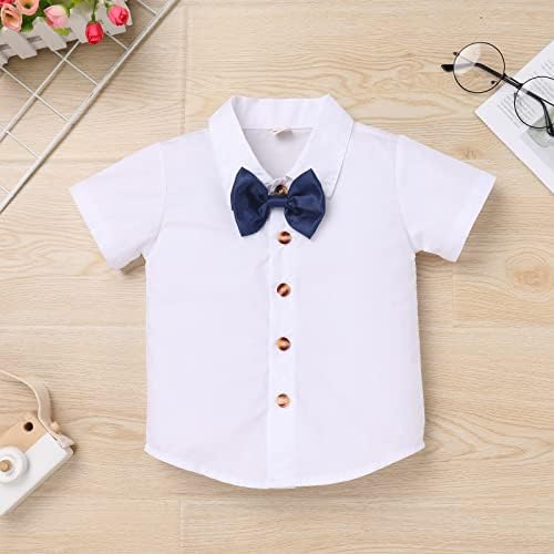 Baby Boy Gentleman Suspenderi outfit majice kratkih rukava Kombinezoni kratke kratke novorođenče novorođenčad ljetne vjenčane odjeće