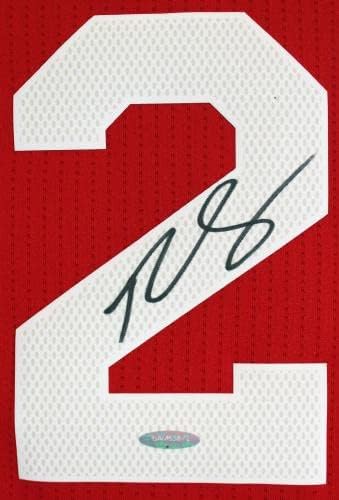 76ers Ben Simmons potpisao je crveni adidas swingman dres uda # bam55872 - autogramirani NBA dresovi