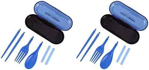 BESPORTBLE štapići za jelo 2 kompleta posuđa za posuđe viljuška kašika Set viljuška kašika putni set pribora za jelo sklopivi lagani