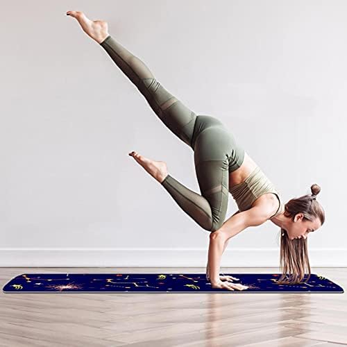 NDKMEHFOJ Space Pattern Folding gimnastika Mat Yoga Mat Pad Non-Slip izgubiti težinu Vodootporan Sport Mat vježbe & nbsp;za teretanu Pilates podu