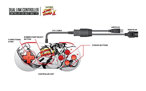 Retro-Bit Street Fighter SNES & amp; USB dual Link kontroler za PC, Mac-Super NES