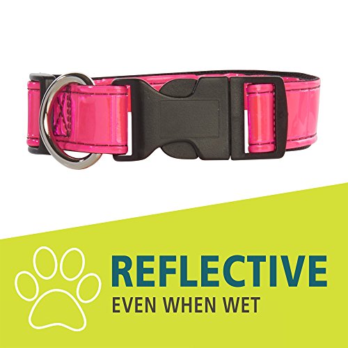 PetNV-DC-021-M srednje ružičasta Reflektirajuća ogrlica za pse - vodootporna svijetla živopisna kragna za kućne ljubimce za životinje srednje veličine