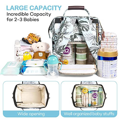LitBear torba za pelene ruksak, multifunkcionalna torba za pelene velikog kapaciteta, vodootporna torba za bebe izolovana izdržljiva putna torba za trudnice za djevojčice sa vrećicom za flašu za pelene