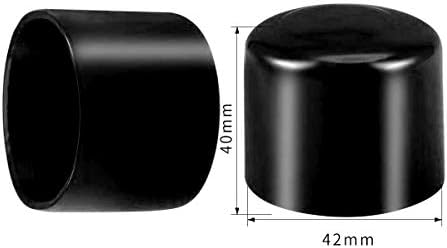 Navoj za zaštitu navoja PVC gumena Okrugla cijev za vijke poklopac poklopca Eko-prijateljski Crni 42mm ID 100kom