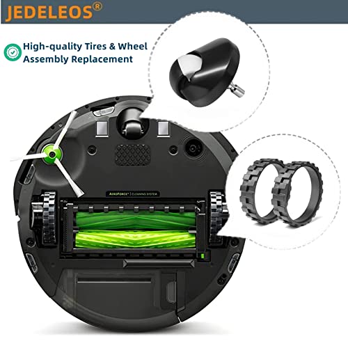 JEDELEOS zamjenske gume za iRobot Roomba vakuum 500, 600, 700, 800, 900, E5, E6, i7 serija, par guma i sklop prednjeg kotača