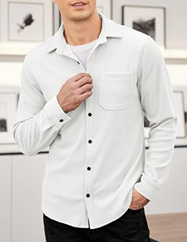 Coofandy Muška košulja za košulje Casual Shacket s dugim rukavima niz lagana jakna