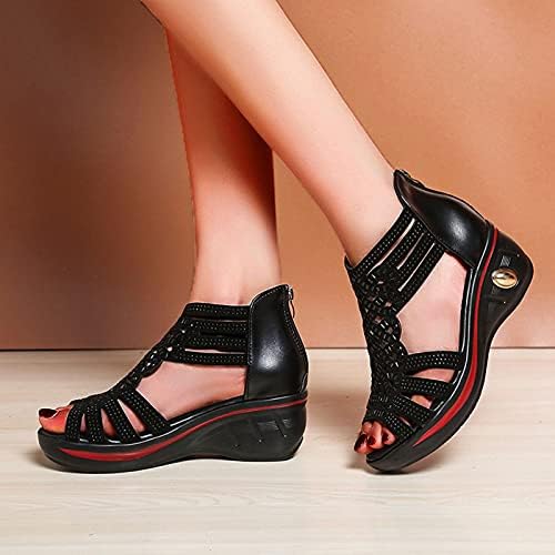 Msaikric Ležerne Ljetne Sandale Za Žene 2022 Gležanj Sandalias Girl Comfort Zdepaste Klasične Sandale Na Platformi