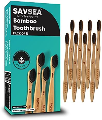 SAVSEA bambusov drveni ugalj četkica za zube & amp ;neem drveni češalj za muškarce & amp; žensko pakovanje od 3 kombinacije