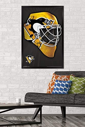 Trendovi International NHL Pittsburgh Penguins-maska 16 zid Poster, 22.375& 34; x 34& 34;, Crna uokvirena verzija