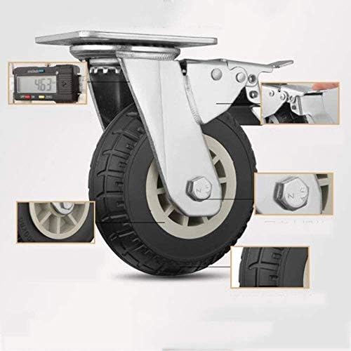 Z Kreirajte dizajnerski kotači 4 Pakovanje okretnih točkova Gumene teške opreme za jake tužbine kotači sa kočnicom fiksni kotač bez