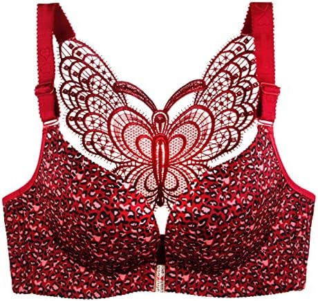 Ženski Leopard Print grudnjak Floral Secrets leptir grudnjaci Bralette prednje zatvaranje Bralette Lace Comfy Push Up non Padded Wirefree