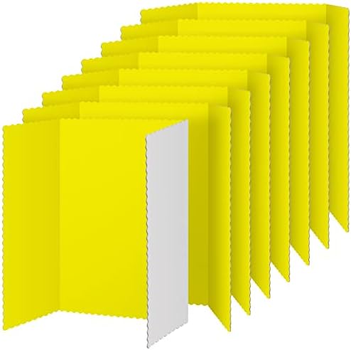 8 komada trostruka ploča za prezentaciju ploča lagana preklopna ploča za prezentaciju sklopiva ploča za kartone troslojna ploča za postere (žuta, 36 x 48 inča)