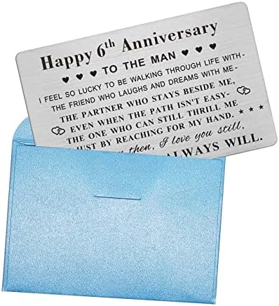 Emideary Sretna 6. godišnjica za muža muškarci - 6 šest godina God godišnjicu braka novčanik kartica za njega muž