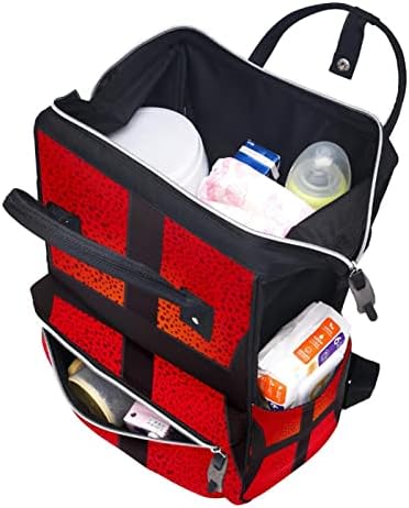 Crna crvena košarkaška teksturna torba ruksak backpack Baby Nappy Promjena torbe s više funkcija VELIKA KAPACITET putna torba