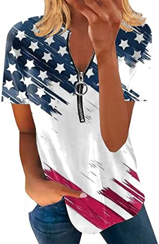 JR FALD modni ljetni vrhovi za žene patentni zatvarač - izrez ties kratki rukav labavi bluza i majice žene