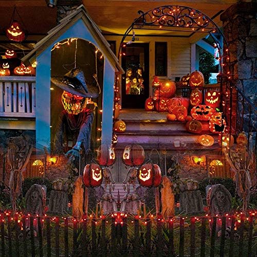 BOHON Halloween žičana svjetla 50 LED narandžasta svjetla ul certificirana Božićna svjetla Zelena žica Halloween svjetla Plug-in za