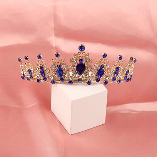 Bride hair Accessories princeza Crown Rhinestone plava traka za glavu češalj za kosu za djevojčice, poklon za vjenčanje i zabavu