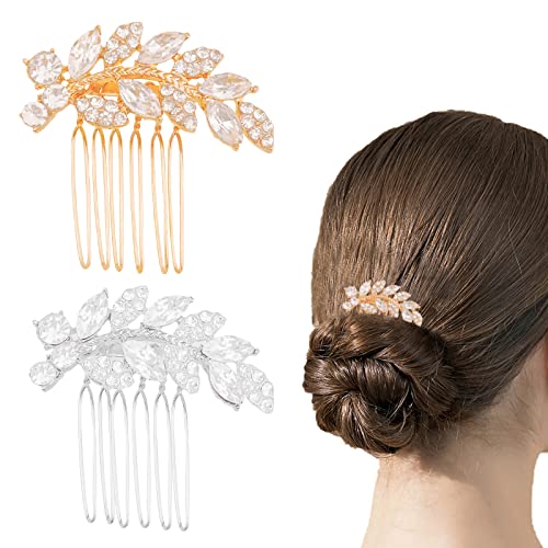 2 paketa Bride Wedding češalj za kosu list Crystal bridal hair Piece Crystal side Comb Hair Accessories For Women and Girls