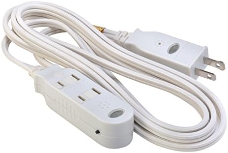 SmartCord Sigurnost 3-outlet Extension kabel za napajanje W / Alarm osjetljivog topline, bijela, 6 stopa