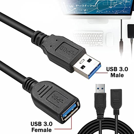 Saitekch IT 2 Pack USB 3.0 muški A ženski produžni kabel velike brzine 5Gbps za laptop / kom / štampače - 3 metra