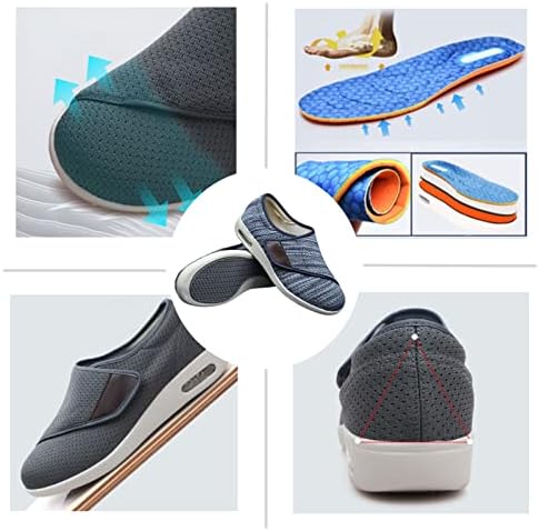 ZGDG Womenske cipele sa proširenim cipelama, natečene noge cipele sa podesivim kaišem, lagane mrežice Atletičke cipele za dijabetes