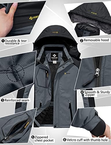 GEMYSE Muška planinska vodootporna jakna za skijaški snijeg zimska vjetrootporna jakna za kišu