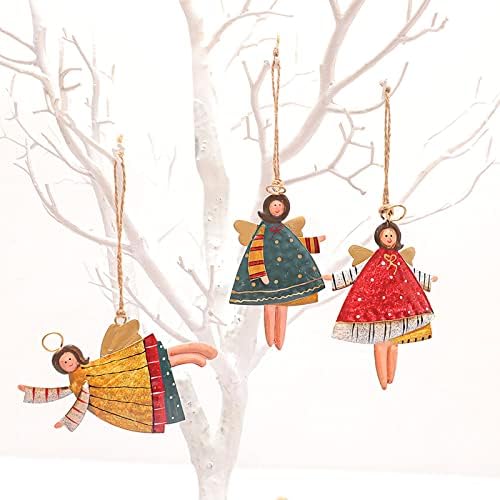 Božićna dekoracija Kreativna željeznica Ručno oslikana anđeo Djevojka Privjesak Božićni drv Privjesak za privjesak 6 Ft Garland za